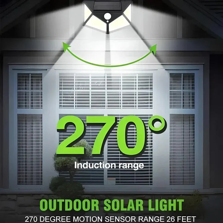 Solar Lights-Bright Solar Wireless Security Motion Sensor 100 Led Night Light for Home and Garden